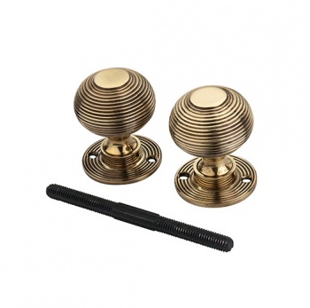Beehive Door Knobs - Brass